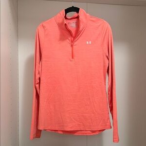 Under Armour Women's Bright Coral Quarter-Zip Sweatshirt